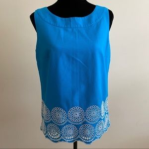 Talbots Sleeveless Embroidered Blouse